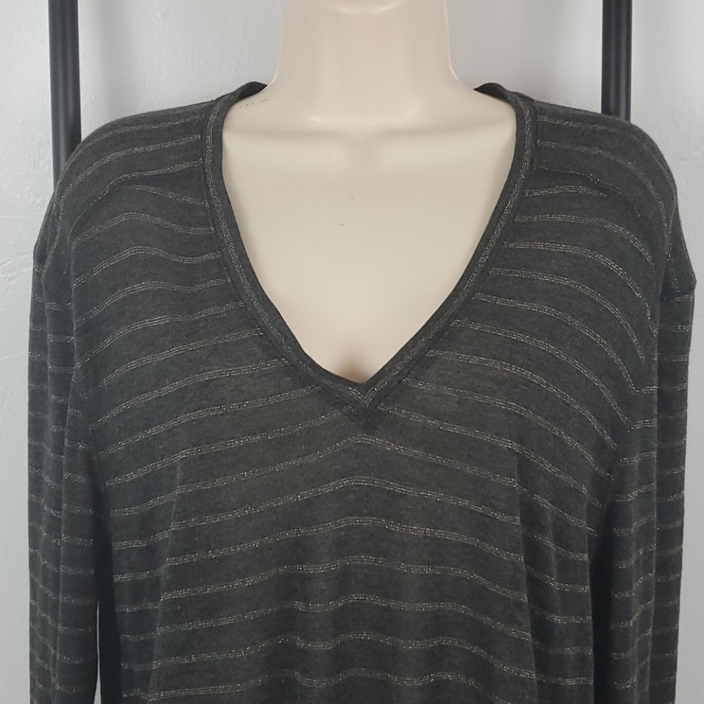 Rails Sami Charcoal Bronze Stripe Top Size L - image 2